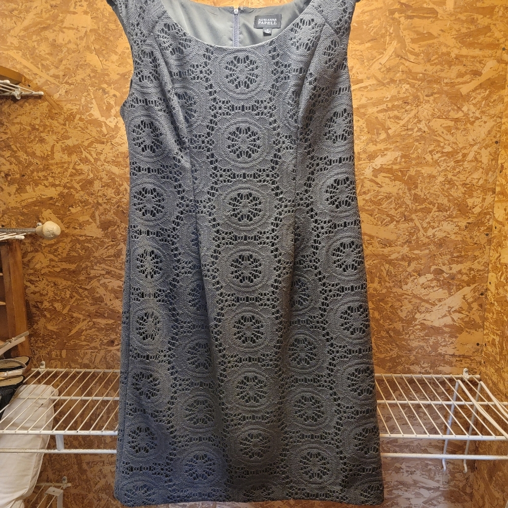 Adrianna Pappell Sheath Crochet-Look over Lining